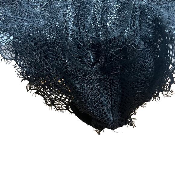 Intimately Free People Black Blue Floral Tie Lace Body Suit Medium - Picture 4 of 13